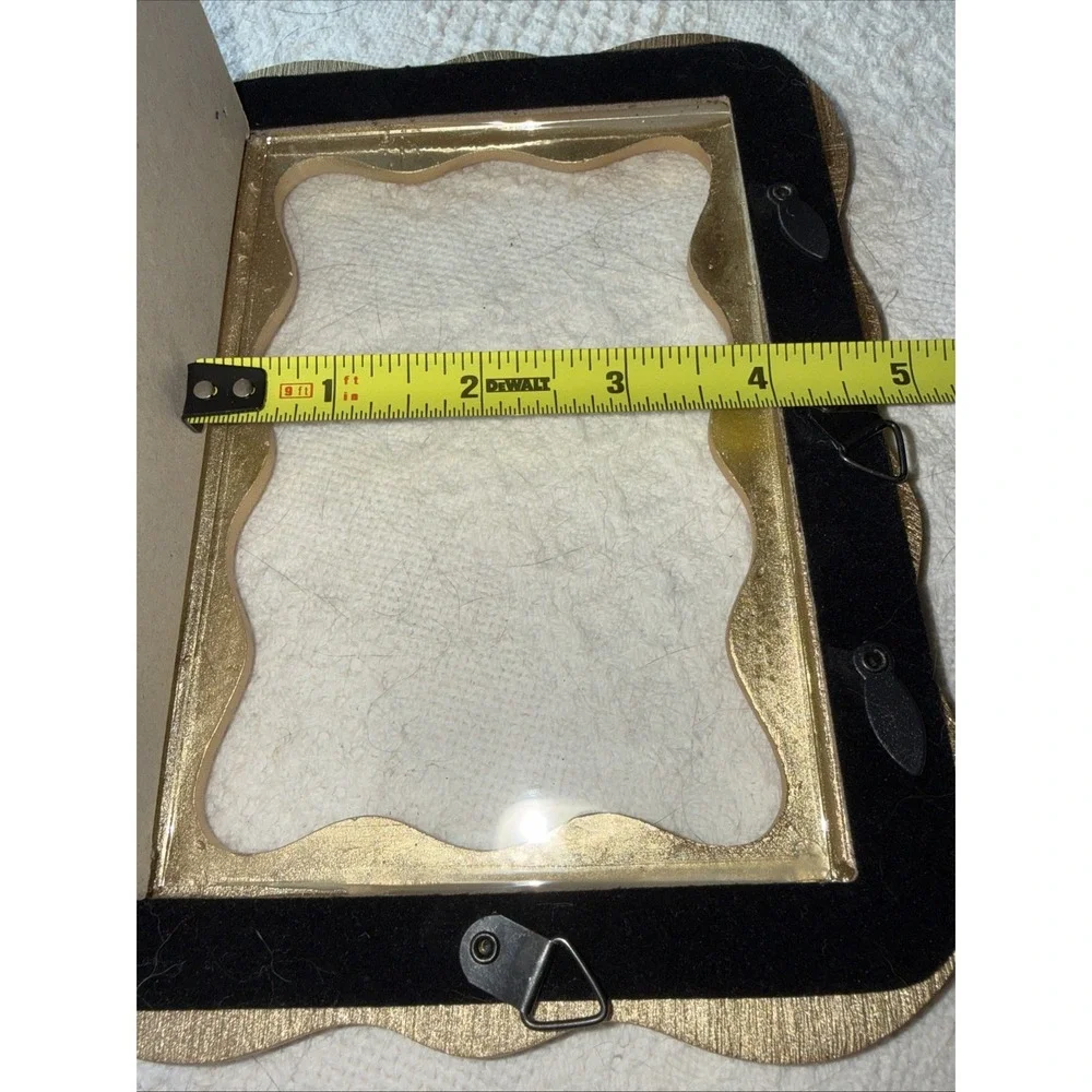 Tahari Home Gold Tone Wave Photo Frame for 4x6 Photo Vintage Contemporary